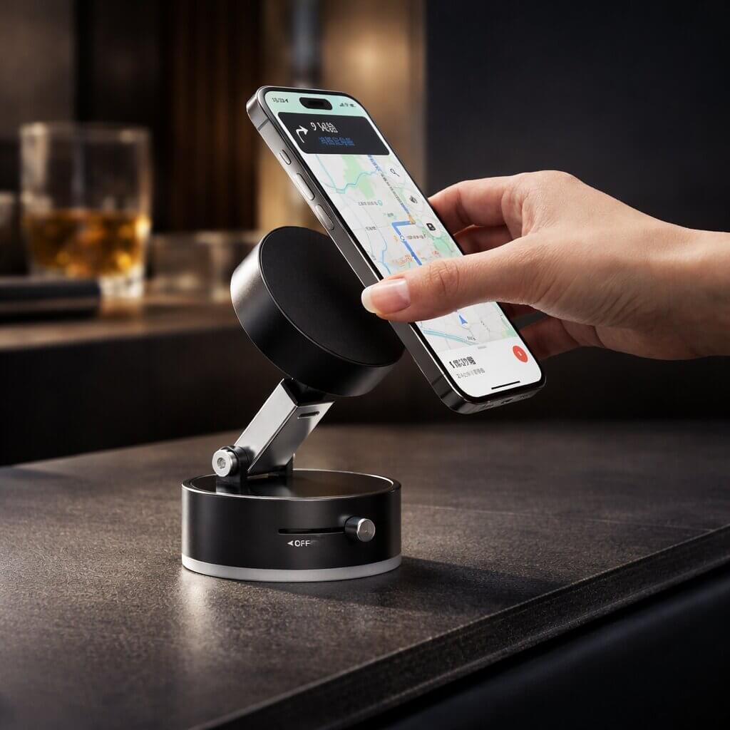 360° Rotating Magnetic Phone Holder with Vacuum Suction