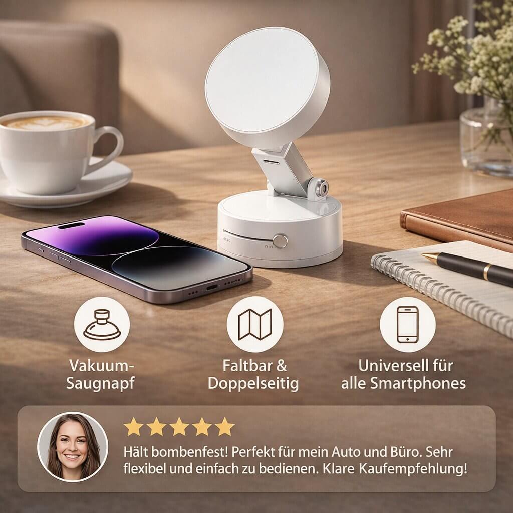 360° Rotating Magnetic Phone Holder with Vacuum Suction
