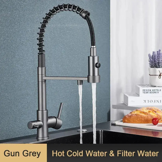 3-Function Kitchen Faucet with Pull-Down Sprayer