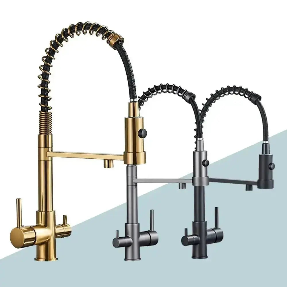 3-Function Kitchen Faucet with Pull-Down Sprayer