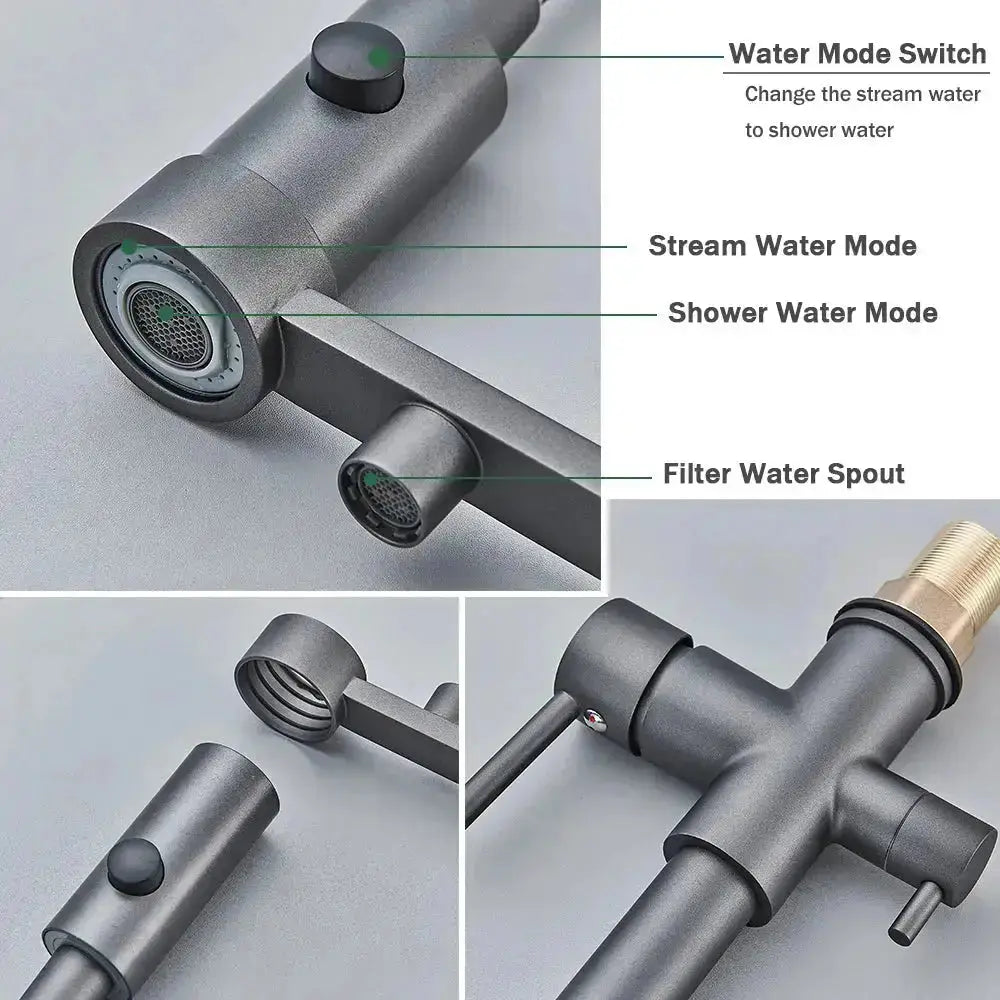 3-Function Kitchen Faucet with Pull-Down Sprayer