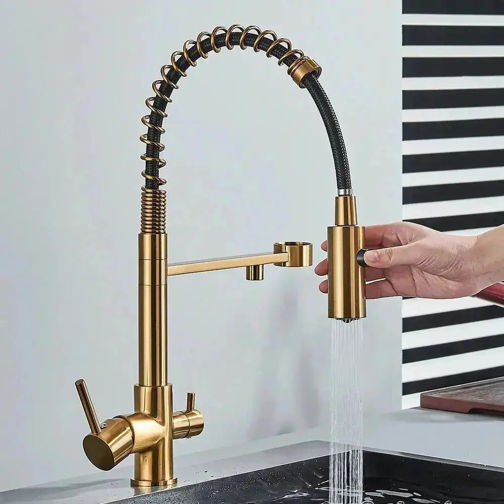 3-Function Kitchen Faucet with Pull-Down Sprayer