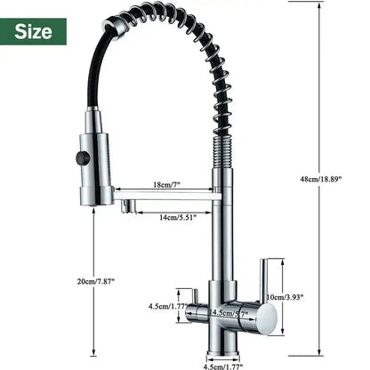 3-Function Kitchen Faucet with Pull-Down Sprayer