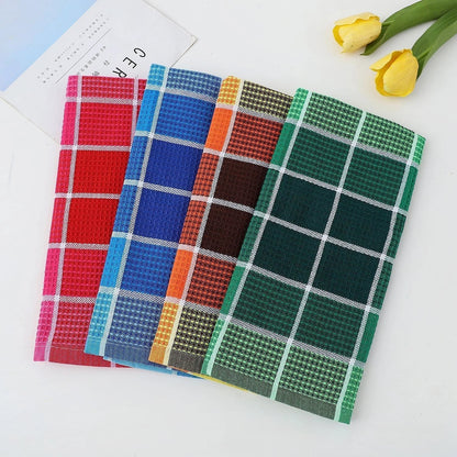 Retro Waffle Textured Kitchen Towels for Comfort and Style