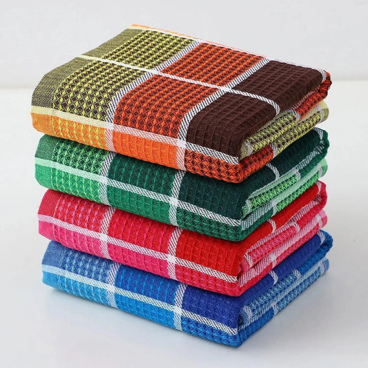 Retro Waffle Textured Kitchen Towels for Comfort and Style