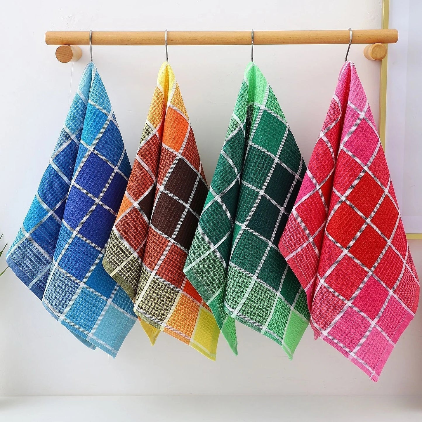 Retro Waffle Textured Kitchen Towels for Comfort and Style