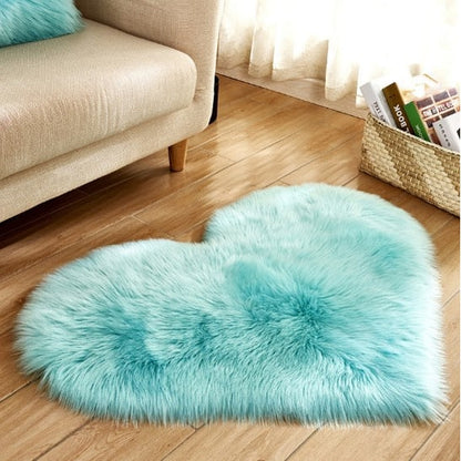 Cozy Heart-Shaped Plush Rug with Non-Slip Backing – 8x10 Size