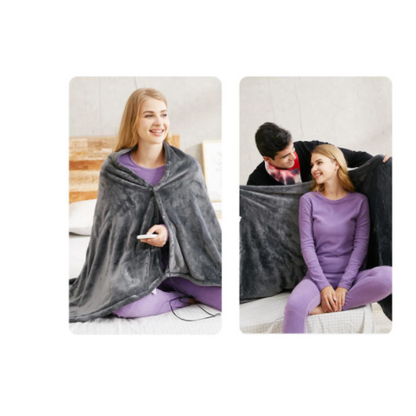 USB-Powered Fleece Wrap Blanket with Adjustable Heat Settings