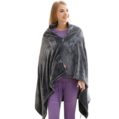 USB-Powered Fleece Wrap Blanket with Adjustable Heat Settings