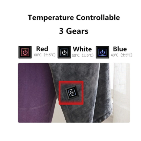 USB-Powered Fleece Wrap Blanket with Adjustable Heat Settings