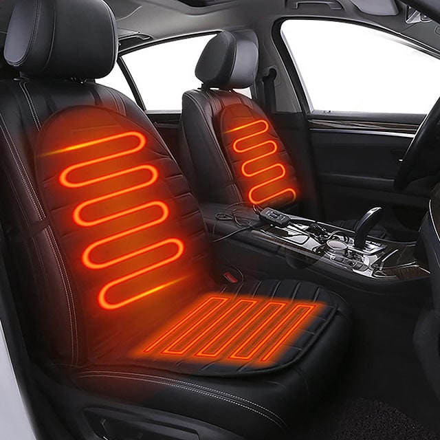 ComfortMax Heated Car Seat Cushion with Back Support – 12V Dual Heat