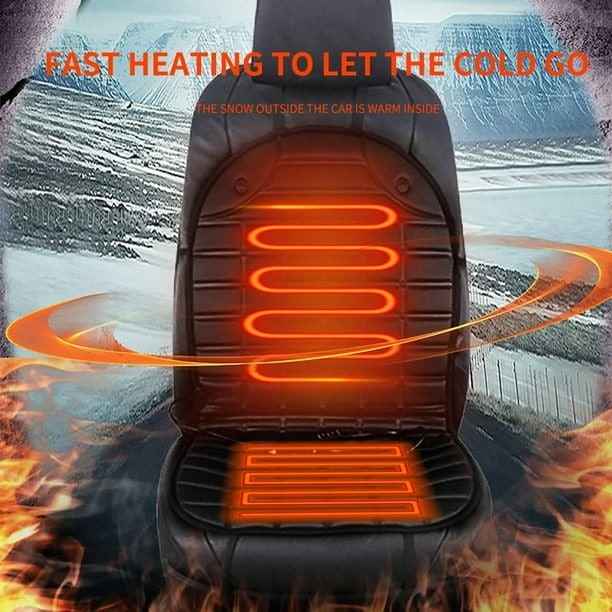 ComfortMax Heated Car Seat Cushion with Back Support – 12V Dual Heat