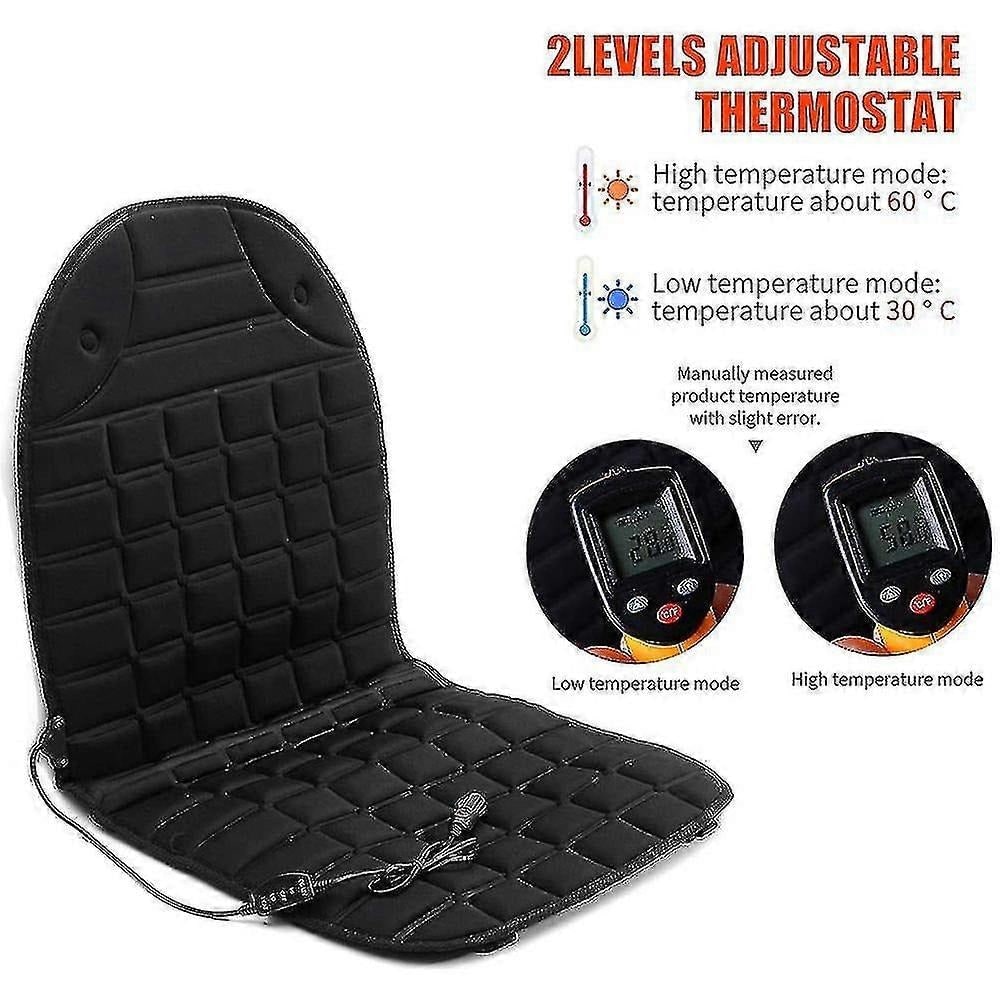 ComfortMax Heated Car Seat Cushion with Back Support – 12V Dual Heat