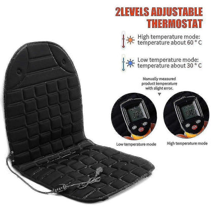 ComfortMax Heated Car Seat Cushion with Back Support – 12V Dual Heat