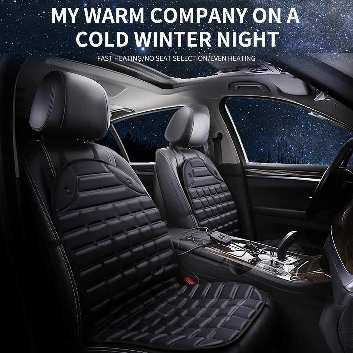 ComfortMax Heated Car Seat Cushion with Back Support – 12V Dual Heat