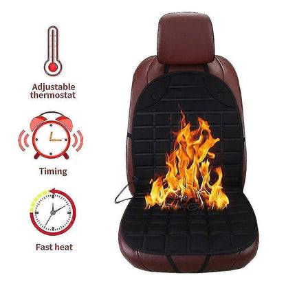 ComfortMax Heated Car Seat Cushion with Back Support – 12V Dual Heat