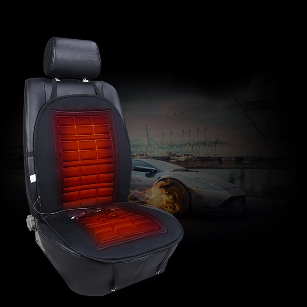 Ergonomic Heated Automotive Seat Cover with 12V Adapter