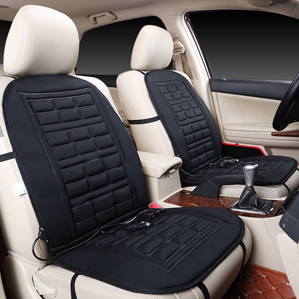 Ergonomic Heated Automotive Seat Cover with 12V Adapter