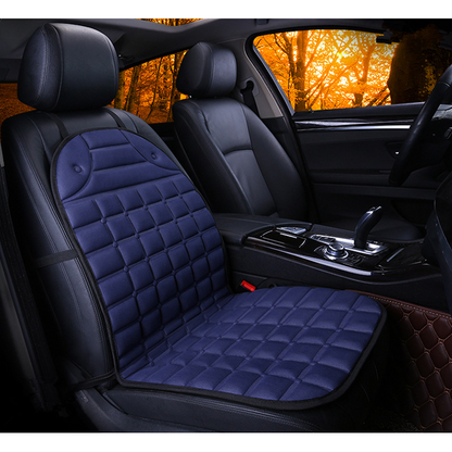Ergonomic Heated Seat Cover with Quilted Fabric & 12V Adapter