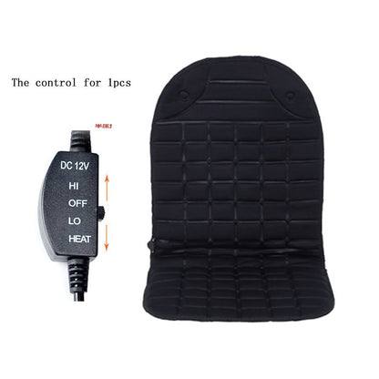Ergonomic Heated Seat Cover with Quilted Fabric & 12V Adapter