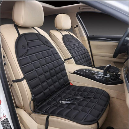 Ergonomic Heated Seat Cover with Quilted Fabric & 12V Adapter
