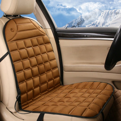 Ergonomic Heated Seat Cover with Quilted Fabric & 12V Adapter