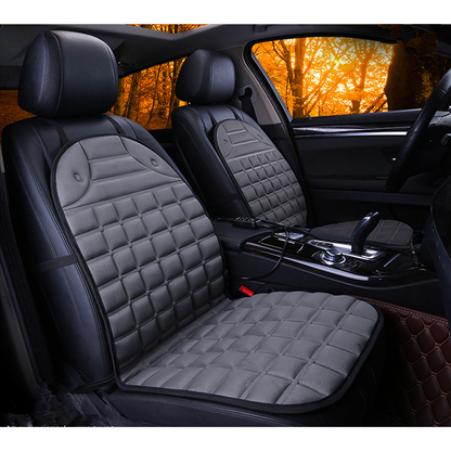Ergonomic Heated Seat Cover with Quilted Fabric & 12V Adapter