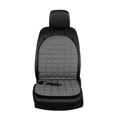 Ergonomic Heated Seat Cover with Quilted Fabric & 12V Adapter