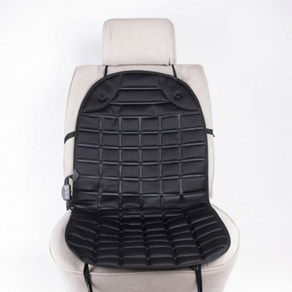 Ergonomic Heated Seat Cover with Quilted Fabric & 12V Adapter