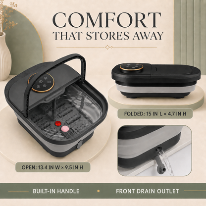 Foot Soaking Tub with Bubbles, Heat Control, Remote & Pedicure Set