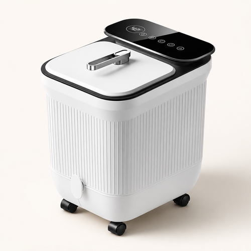 Heated Foot Spa Massager with Automatic Rollers, Water Jets, and Remote Control