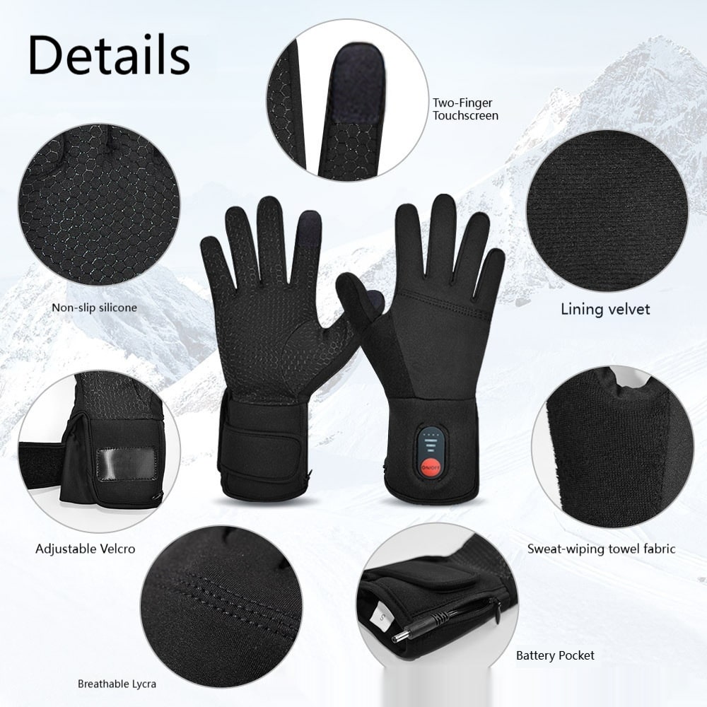 Rechargeable Winter Gloves with Touchscreen Capability