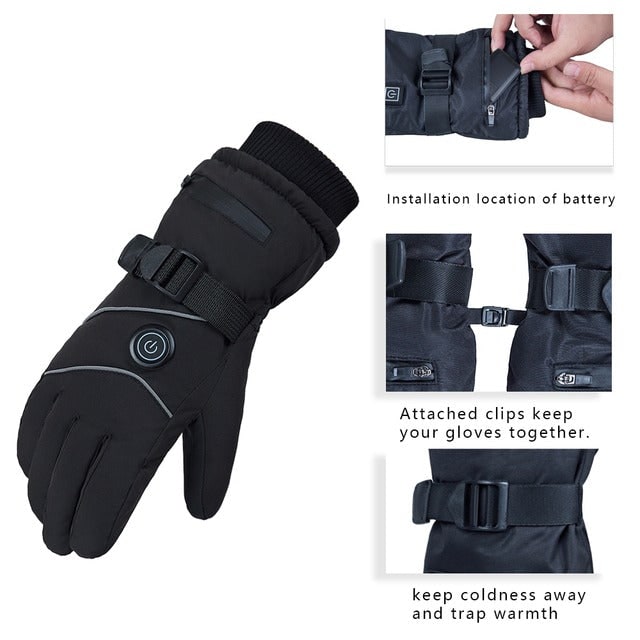 Rechargeable Winter Gloves with Touchscreen Features & 3 Heat Settings