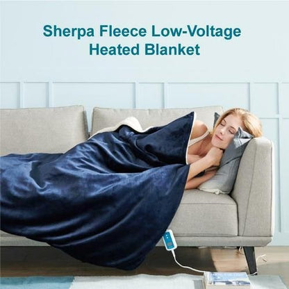Luxurious Electric Throw Blanket with Soft Fleece Lining