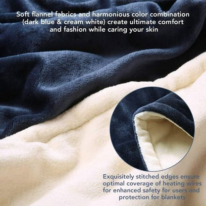Luxurious Electric Throw Blanket with Soft Fleece Lining