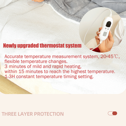 Luxurious Electric Throw Blanket with Soft Fleece Lining