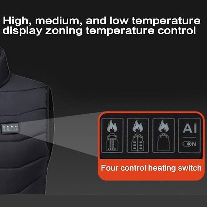 Rechargeable Heated Vest with Adjustable Zones for All-Day Warmth
