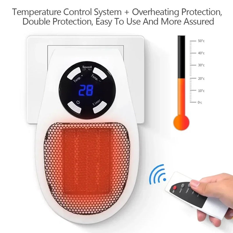 Compact Portable Heater with LED Screen and Intelligent Temperature Regulation