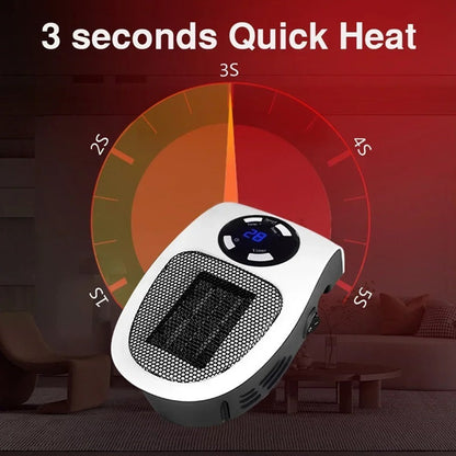 Compact Portable Heater with LED Screen and Intelligent Temperature Regulation