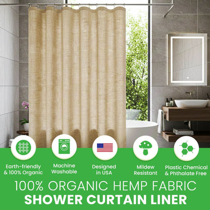Hemp Shower Curtain for Bathroom and Stall Use