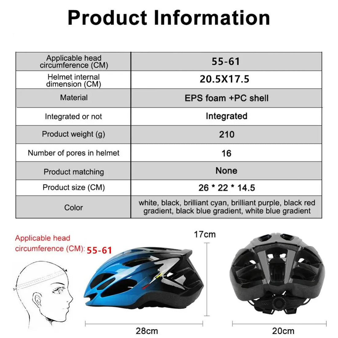 Ultralight Bicycle Helmet with 16 Air Vents