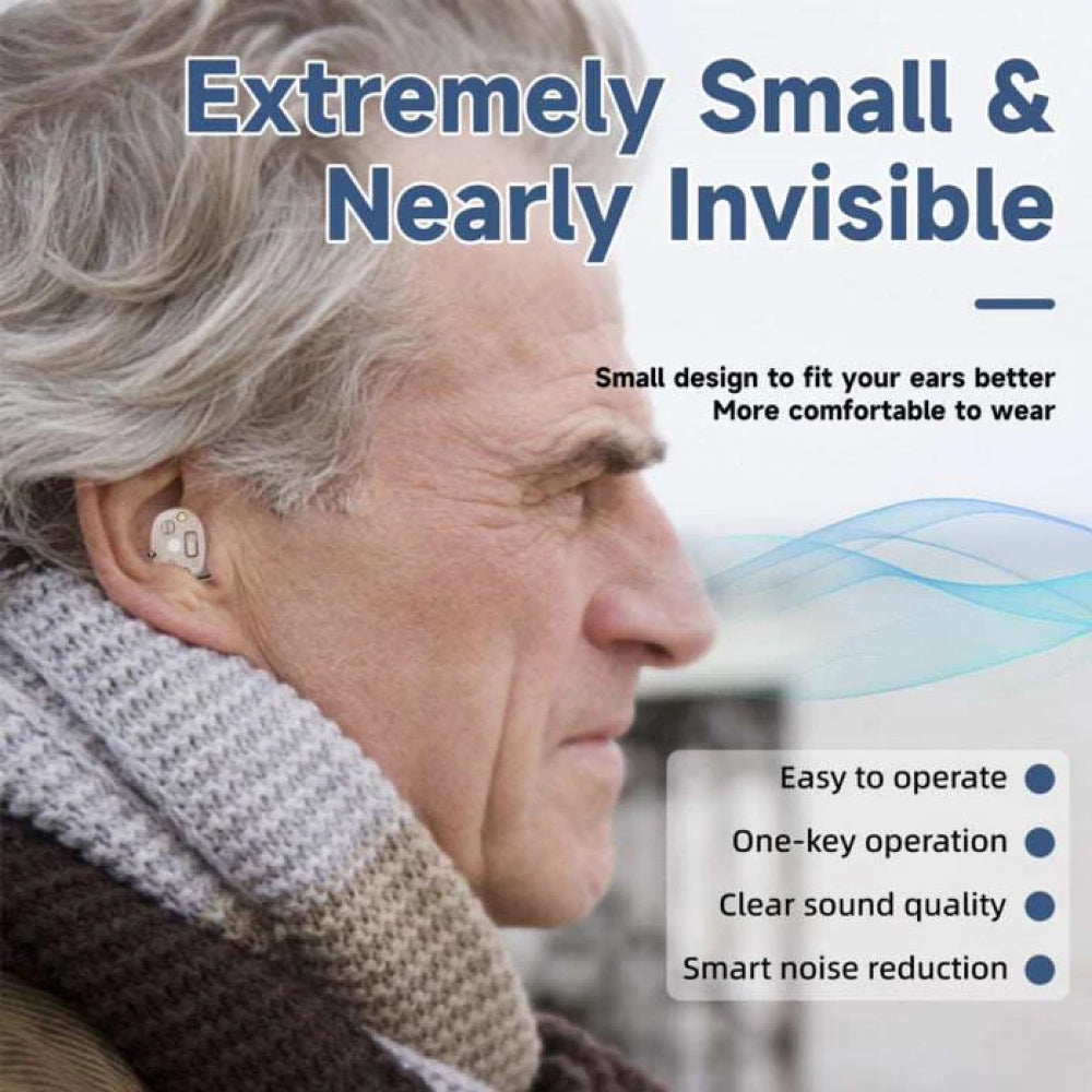 Bluetooth Hearing Aids with 48-Hour Battery Life and Noise Cancellation