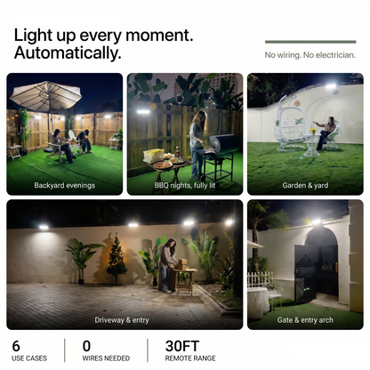 Smart Solar Outdoor Light with Motion Detection - 3 Adjustable Heads