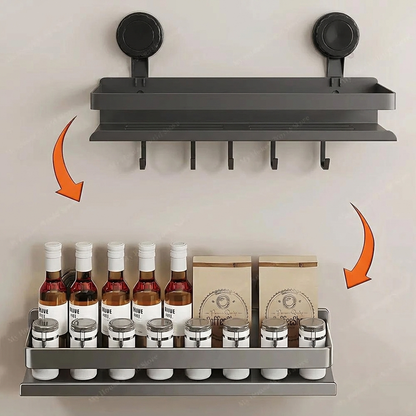 Suction-Cup Wall Rack for Spices and Essentials