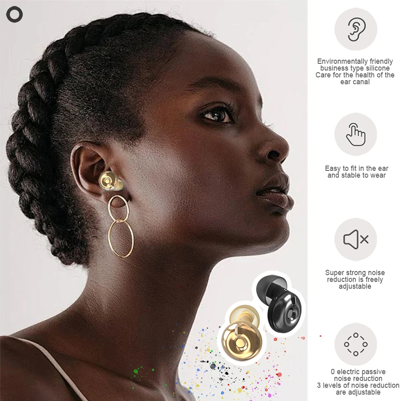Adjustable Earplugs for Noise Reduction - UK Version