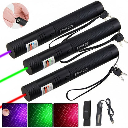 Precision Laser Pointer with Focus Adjustment and Safety Lock