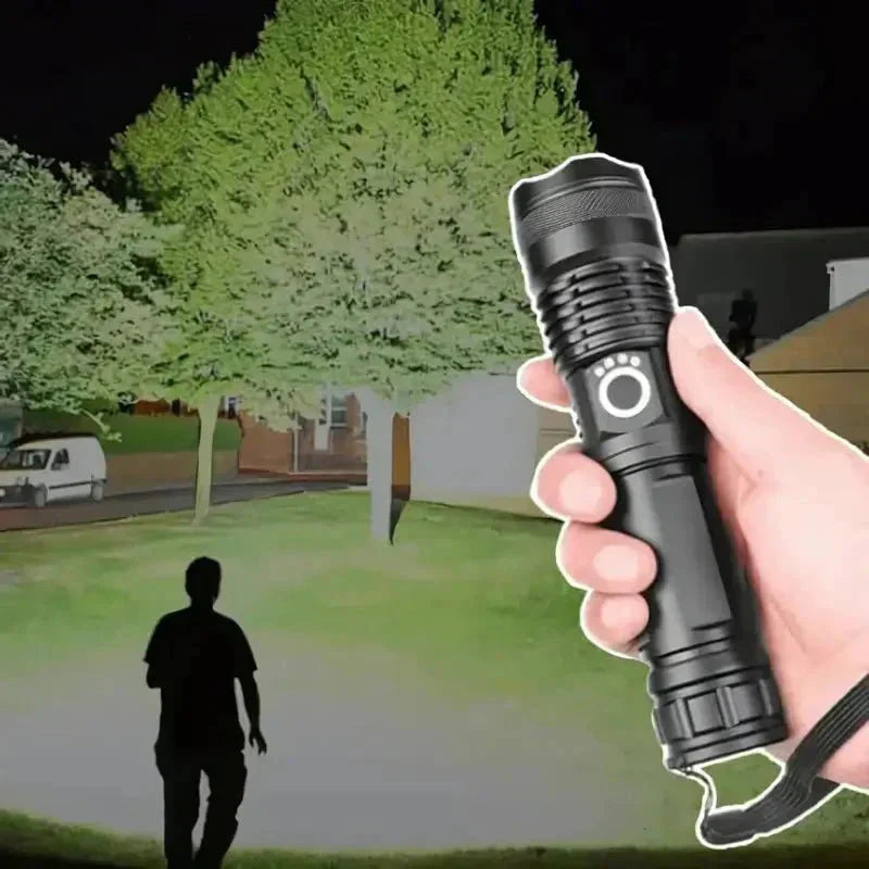 All-Weather Tactical LED Flashlight with Adjustable Zoom