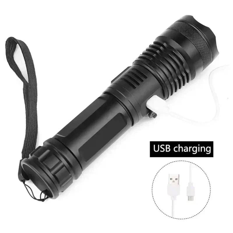 All-Weather Tactical LED Flashlight with Adjustable Zoom