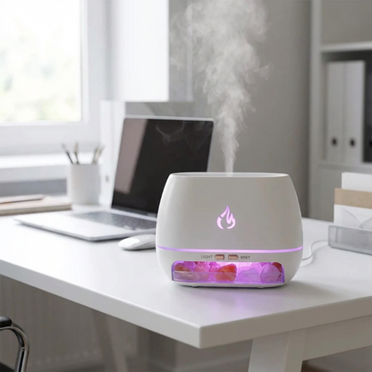 Essential Oil Diffuser with Himalayan Salt and LED Flame Effect