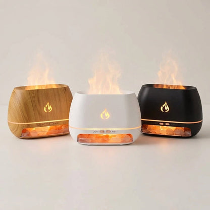 Essential Oil Diffuser with Himalayan Salt and LED Flame Effect